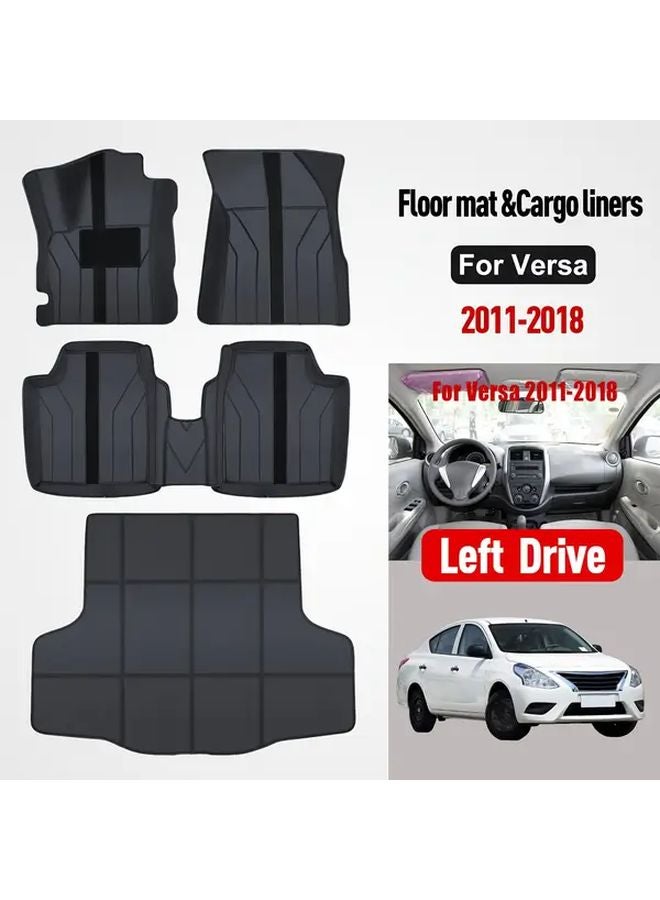 Nissan Versa Sunny 2011 2018 Trunk Mat Black Faux Leather Left Hand Drive - Image 3