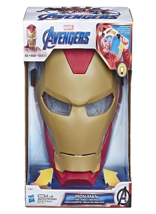 AVENGERS Avengers Marvel Iron Man Flip FX Mask with Flip-Activated Light Effects for Costume and Role-Play Dress Up Brown/a  - Image 3