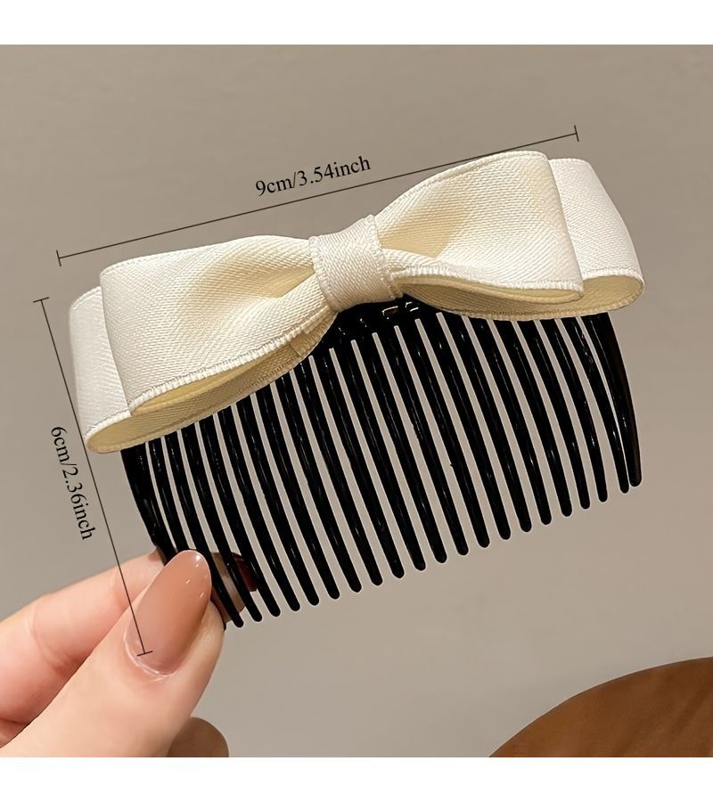 2 Pack Black Bow Knot Hair Clips For Women Unisex Adult Normal Relaxed Hair - Image 4