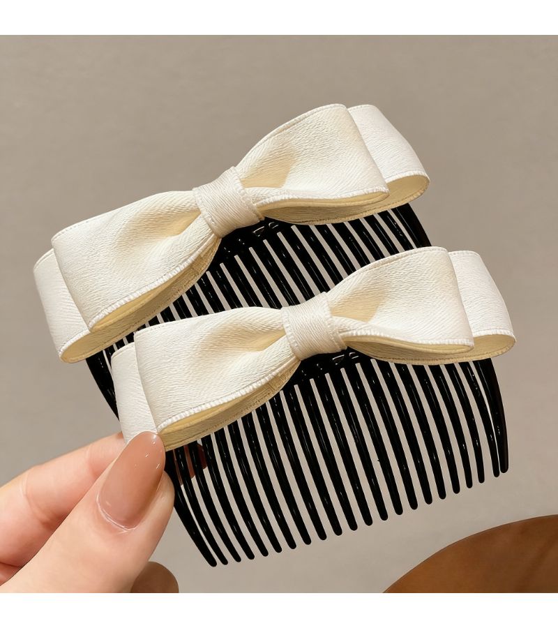2 Pack Black Bow Knot Hair Clips For Women Unisex Adult Normal Relaxed Hair - Image 5