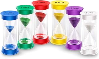 EMDMAK Sand Timer, Acrylic Hourglass Timer Colorful Sandglass Timer 1 min/2 mins/3 mins/5 mins/10 mins/15 mins Sand - Image 1
