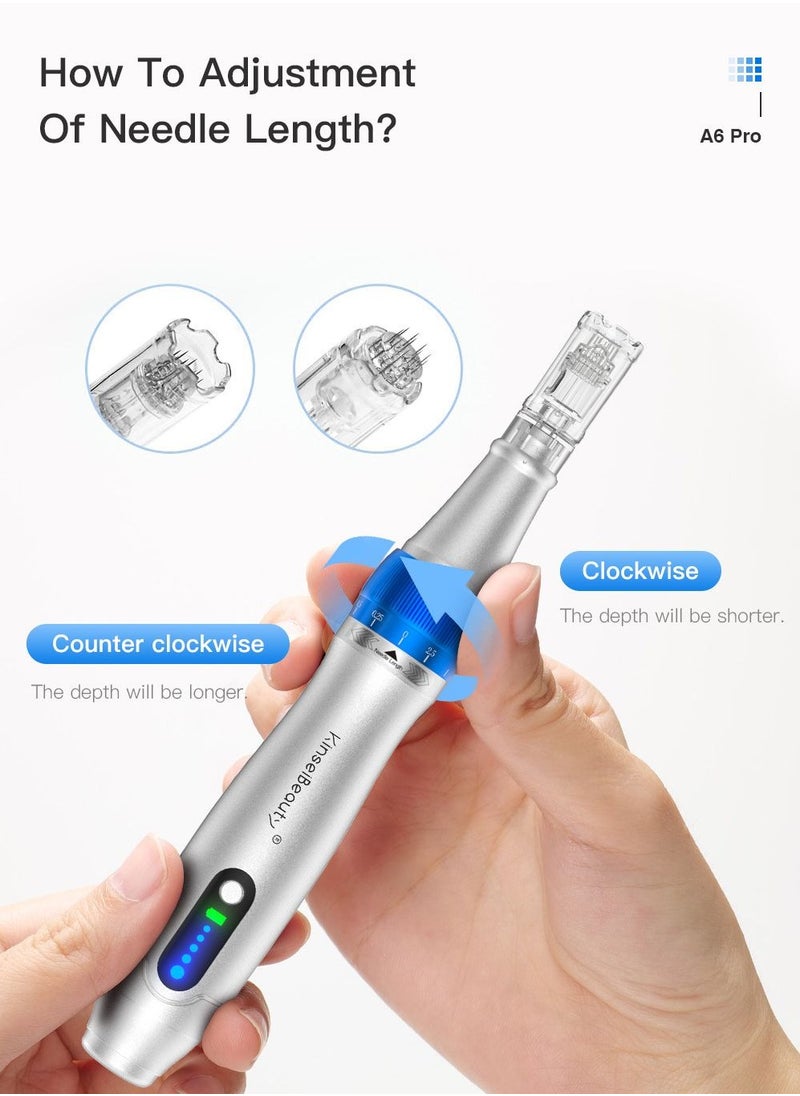 KinseiBeauty A6 PRO Derma Pen, Professional Microneedling Pen, Ultima 2*12 Pin, 2*24 Pin, 2*36 Pin  - Image 5