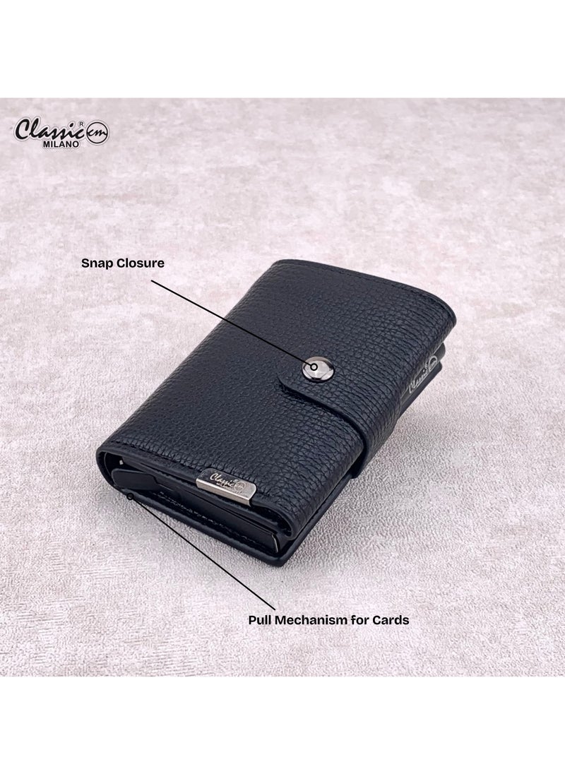 Classic Milano Classic Milano Faux Leather RFID Blocking Pop Up Wallet for Men and Women - Automatic Card Holder Wallet with Pop-up Design - Secure, Compact Credit Card Holder for Men - Stylish Wallet for Men & Women’s RFID Card Wallet  - Image 5