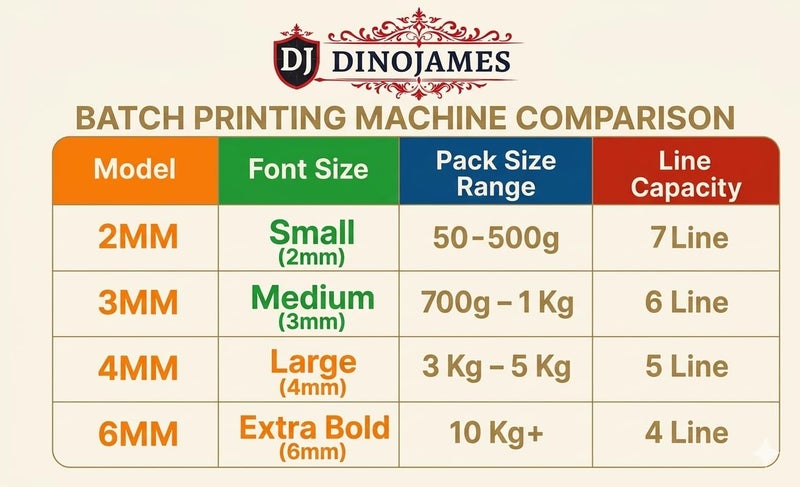 Dinojames Lightweight Mini Printer/Batch Coding Machine Letter Size-6mm, Letter Type - Grooved(Rubber), Printing Area - 60x30mm Up to 3 Lines - Image 4