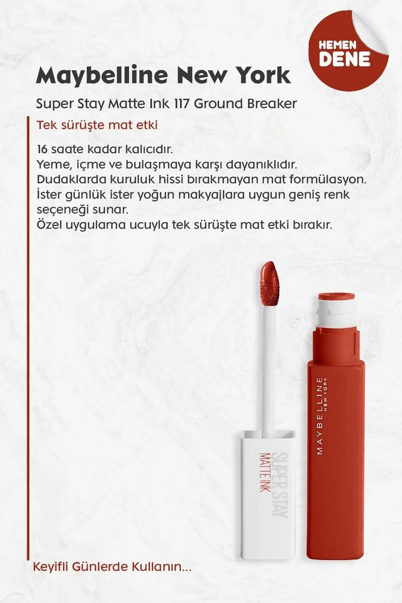 MAYBELLINE NEW YORK Maybelline Super Stay Matte Ink 117 Ground Breaker