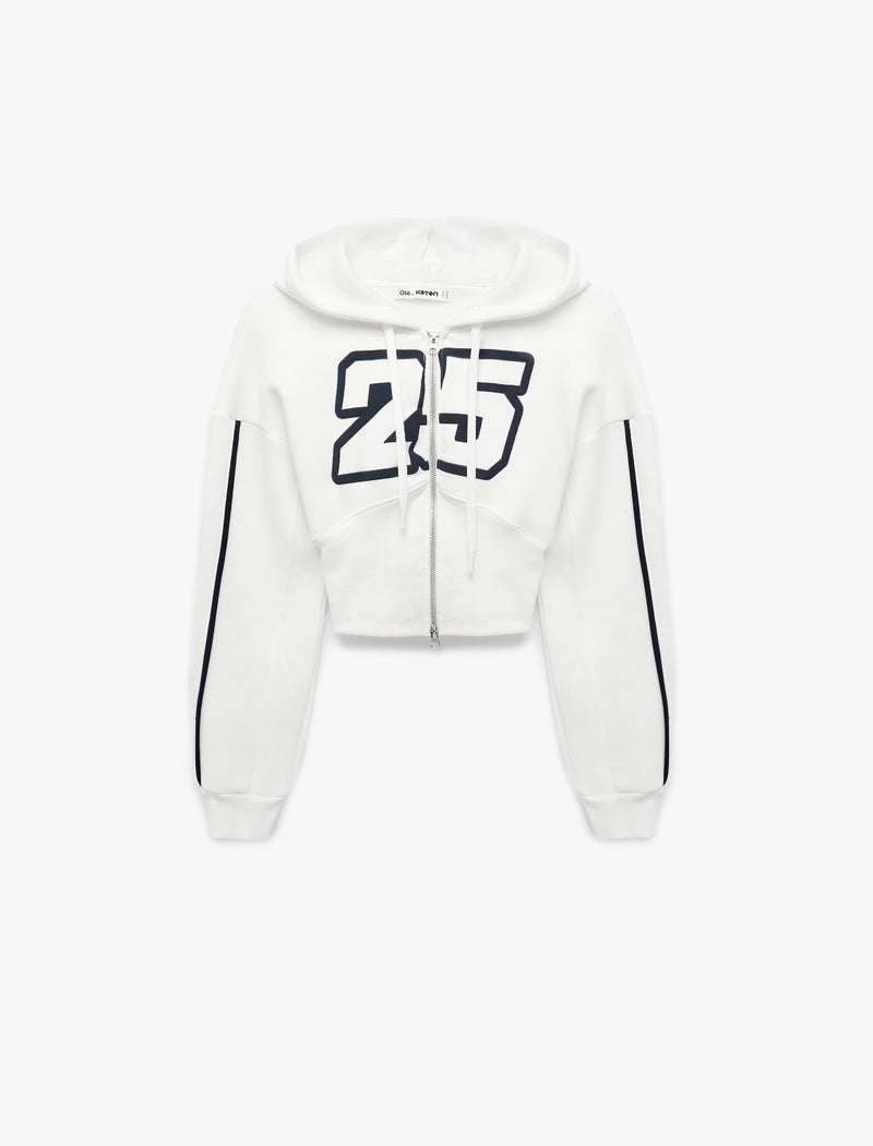 KOTON Corset Detail Crop Sweatshirt - Image 3
