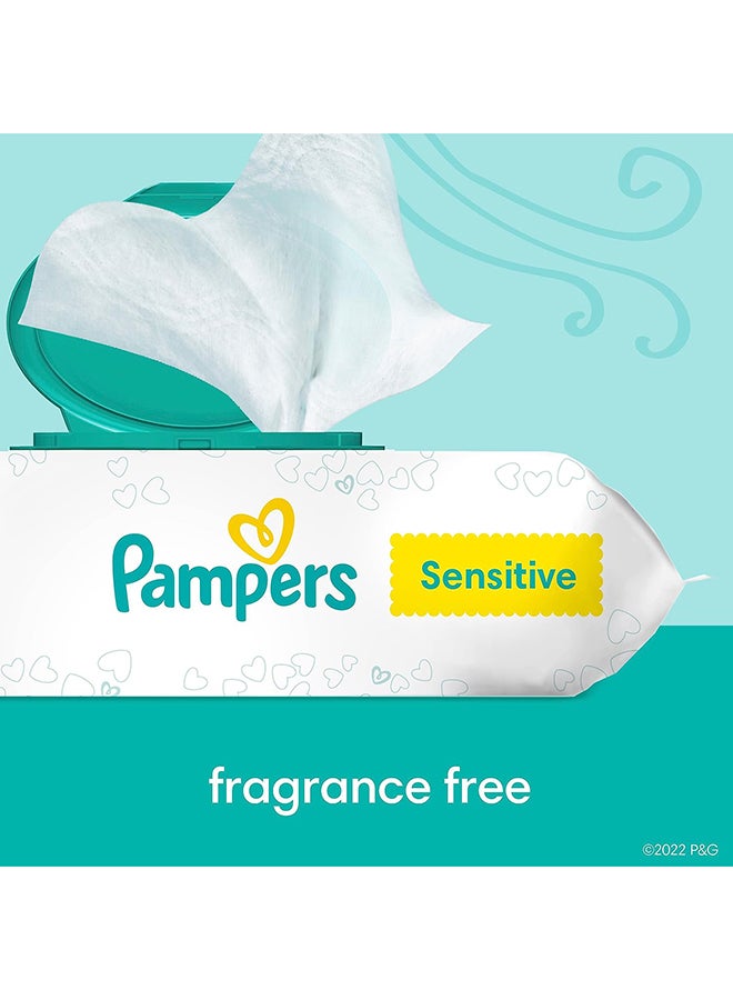 Pampers Sensitive Baby Wipes, Water Based, Hypoallergenic And Unscented, 8 Fip-Top Packs, 4 Refill Packs (1008 Wipes Total) - Image 4