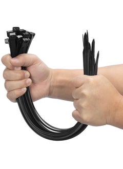 Generic Cable Ties 400mm x 5mm - Black Nylon Zip Tie Wrap - Self-Locking for Home, Office, Garden, Garage, and Workshop (Pack of 100)  - Image 1