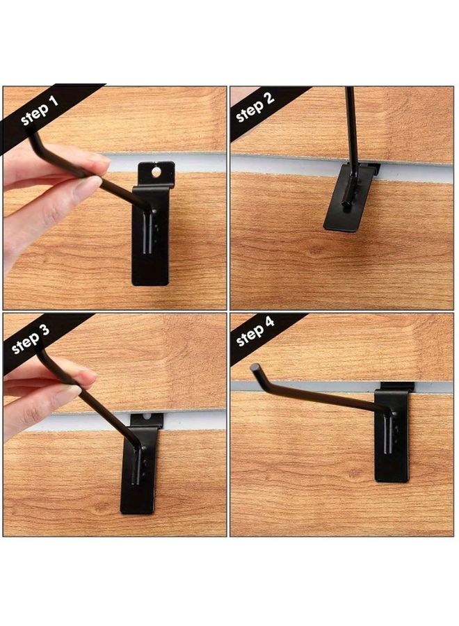 24 قطعة من خطاطيف سلاتوول سوداء ثقيلة المقاس 4 و6 و8 بوصة لتنظيم المرآب والورشة والمنزل - Image 5