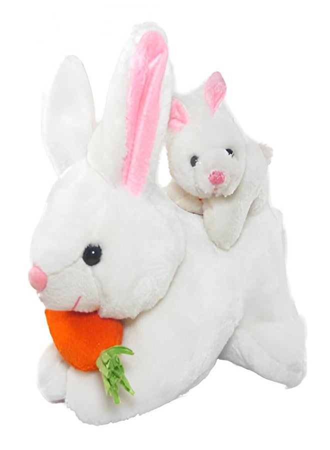 Tickles Mother Baby Rabbit with Carrot Soft Stuffed Plush Animal Toy for Kids Birthday Gift (Size: 26 cm; Color: White) - Image 4
