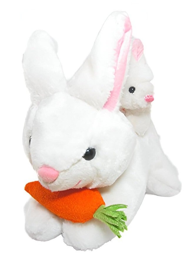 Tickles Mother Baby Rabbit with Carrot Soft Stuffed Plush Animal Toy for Kids Birthday Gift (Size: 26 cm; Color: White) - Image 1