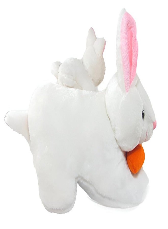 Tickles Mother Baby Rabbit with Carrot Soft Stuffed Plush Animal Toy for Kids Birthday Gift (Size: 26 cm; Color: White) - Image 5