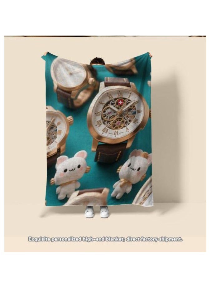 عام بطانية رقيقة من الفانيلا (دافئة ومريحة، ومناسبة للنوم واستخدام الألعاب وإزالة الغبار ومقاومة للرمل) 150 سم * 200 سم - 851 - Image 3