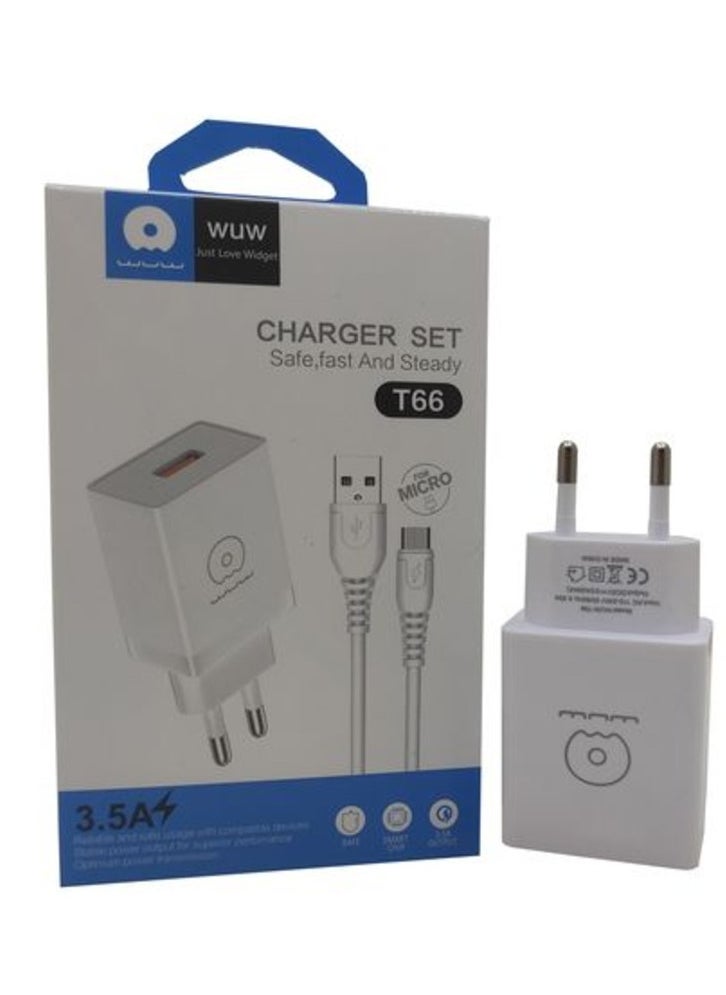 WUW - Fast Charging 3.5A Adapter With Micro USB Cable Charger - Image 1