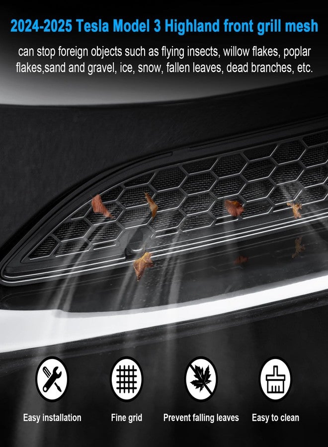 KUNIST Grille Mesh Inserts for New Tesla Model 3 Highland Front Air Inlet Vent Grille Cover Replacement for Tesla Model 3 2024 Accessories (Detachable Version) - Image 3