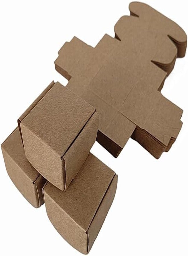 Jilukibo Small Kraft Gift Boxes, Brown Mini Cardboard Shipping Boxes Bulk 2.16" x 2.16", Square Necklace Earring Ring Storage Box Case for Jewelry Packaging (100 Pack) - Image 4