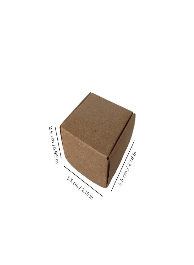 Jilukibo Small Kraft Gift Boxes, Brown Mini Cardboard Shipping Boxes Bulk 2.16" x 2.16", Square Necklace Earring Ring Storage Box Case for Jewelry Packaging (100 Pack) - Image 2