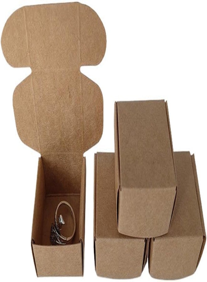 Jilukibo Small Kraft Gift Boxes, Brown Mini Cardboard Shipping Boxes Bulk 2.16" x 2.16", Square Necklace Earring Ring Storage Box Case for Jewelry Packaging (100 Pack) - Image 1