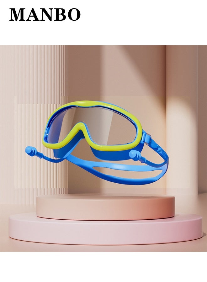 MANBO Kids Swimming Goggles, Waterproof Anti-Fog Clear Wide View Swim Glasses, Professional Diving Goggles for Boys Girls - Image 1