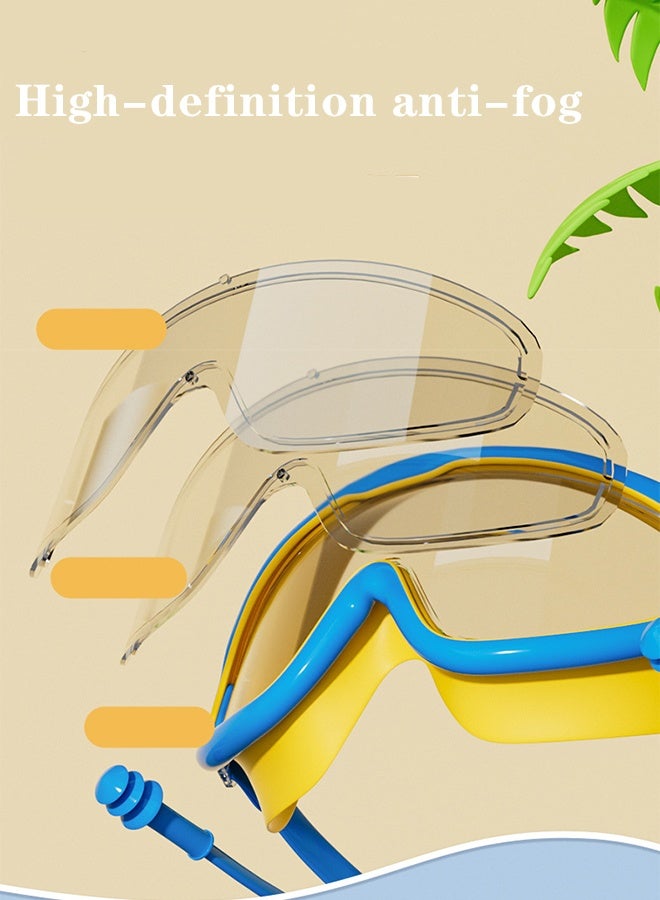 MANBO Kids Swimming Goggles, Waterproof Anti-Fog Clear Wide View Swim Glasses, Professional Diving Goggles for Boys Girls - Image 3