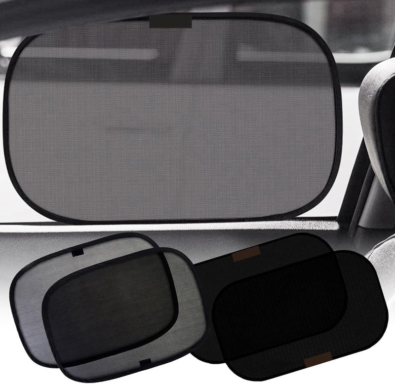 Car Sun Shade for Side Window (4X) - Certified UV Protection for Baby and Pets - 120GSM Mesh, Blocks 99.95% UV Rays - Fits Cars and SUVs - Image 1