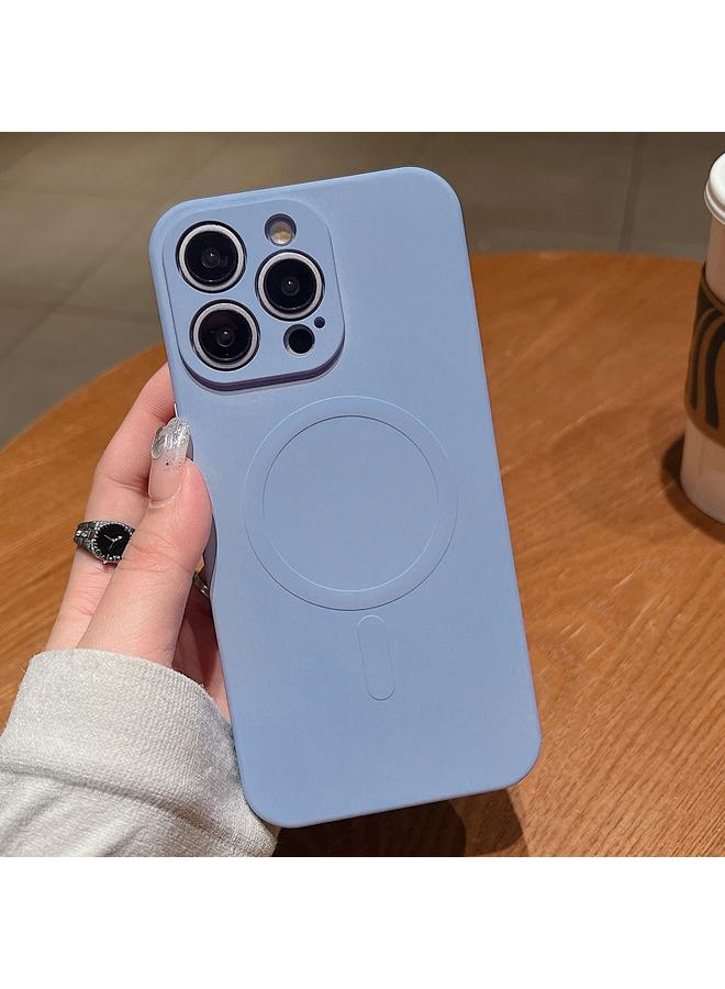 اس-توب جراب لهاتف iPhone 14 Pro Max بلون سادة من السيليكون السائل MagSafe جراب هاتف مغناطيسي - Image 1