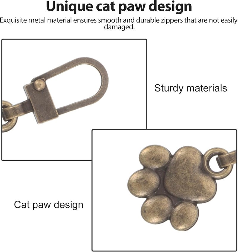 TOMETURE 20pcs Cute Cat Paw Zipper Pull for Bags, Clothes, and Shoes, Metal Removable Zip Puller Tab Replacement for Suitcases, Boots, Pants, School Backpacks - Image 3