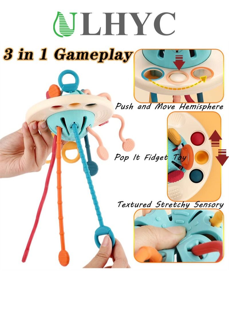 ULHYC Baby Montessori Silicone Toy ,Travel Pull String Activity Toy,Sensory Toys ,Fine Motor Skills Developmental ToysBoys Girls Infant Toys - Image 5