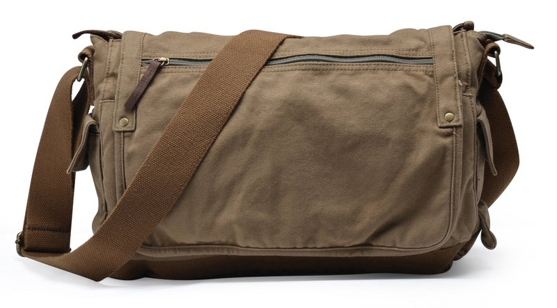 Gootium Gootium Canvas Messenger Bag - Vintage Cross Body Shoulder Satchel, Olive Brown  - Image 1