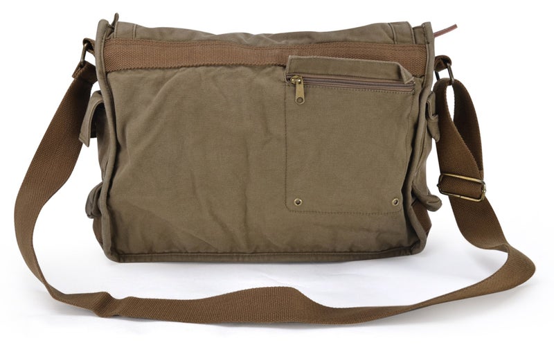 Gootium Gootium Canvas Messenger Bag - Vintage Cross Body Shoulder Satchel, Olive Brown  - Image 3