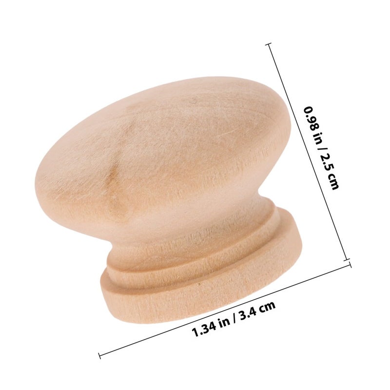 35mm Round Wooden Cabinet Drawer Pull Handles Screws 12Pcs Kitchen Wardrobe Door Knobs Replacement Hardware - Image 3