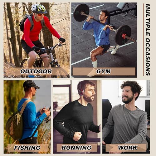 MLYENX 4 Pack Long Sleeve Shirts for Men UPF 50+ UV Sun Protection Quick Dry Moisture Wicking Workout Tee Shirts M - Image 5