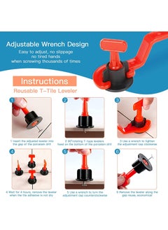 FLAMINGO ENTERPRISE 50 pcs Reusable Tile Leveling System kit Tile Leveller Spacer with Special Wrench Suitable for 3mm25mm Tile Thickness Multicolor  - Image 2