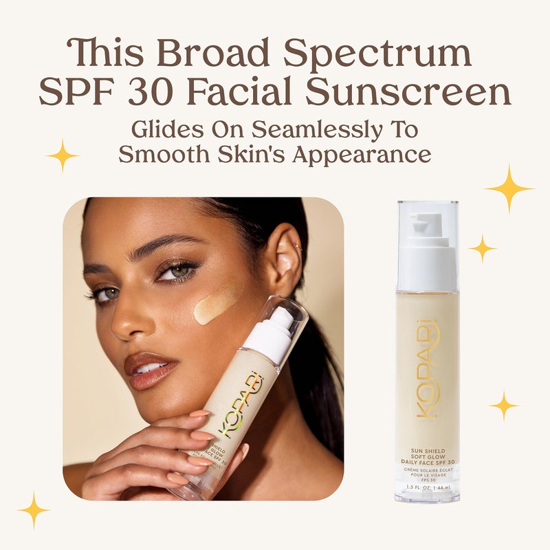 Kopari Sun Shield Soft Glow - Daily Face SPF 30, Sheer Lightweight Sunscreen, Healthy Radiant Glow, Perfect Under Makeup for Boost of Hydration, 1.5oz - Image 3