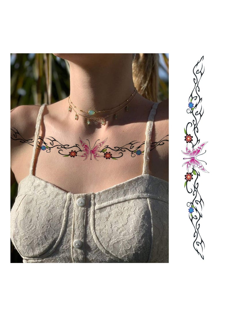 Generic - 12 Sheets of Waterproof Flower Navel Tattoo Stickers for Women and Girls - Temporary Body Tattoos for Belly, Abdomen, Waist, and Back. Perfect Fake Tattoos for Stylish Looks! - Image 1