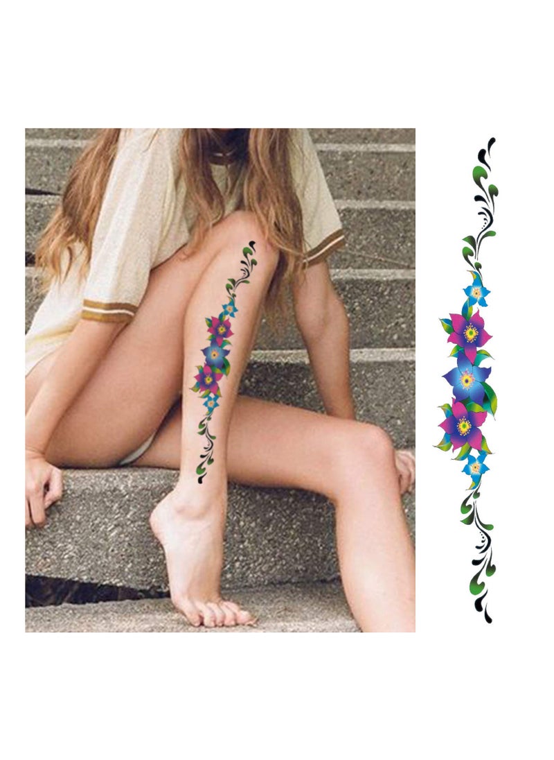 Generic - 12 Sheets of Waterproof Flower Navel Tattoo Stickers for Women and Girls - Temporary Body Tattoos for Belly, Abdomen, Waist, and Back. Perfect Fake Tattoos for Stylish Looks! - Image 1