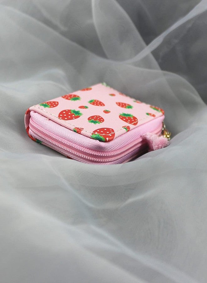 MayeBridge Women Zipper Wallets Cute Strawberry Wallet Purse Zipper Around Wallet PU Leather Purse For Girls Women (Strawberry) - Image 5