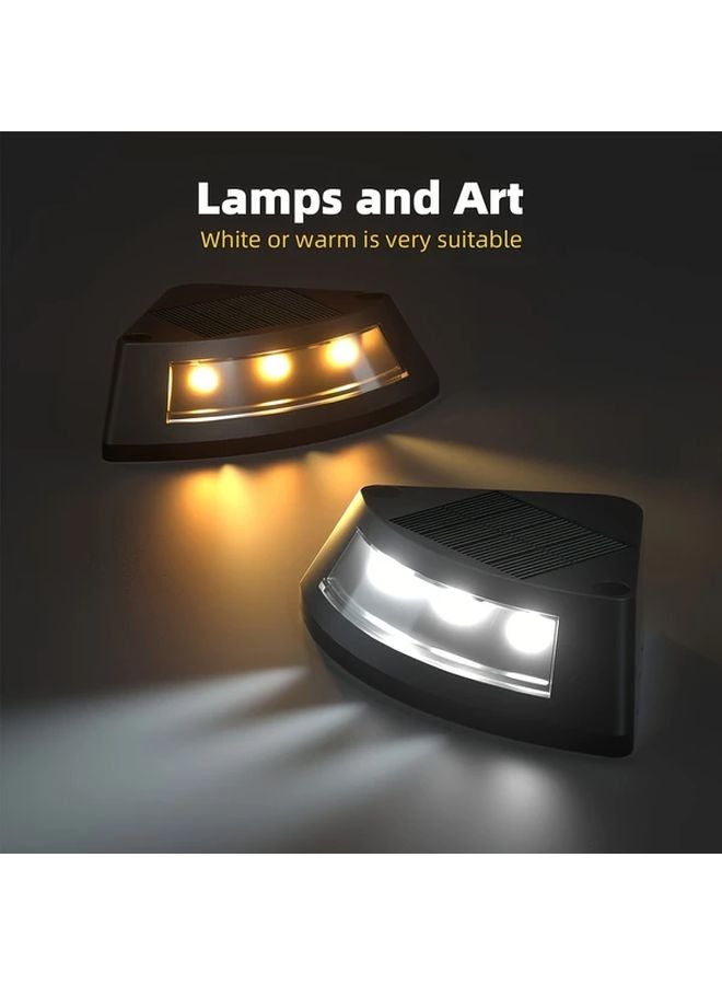 4 قطع أضواء الدرجات الشمسية باللون الأبيض الدافئ تشغيل وإيقاف تلقائي لشرفة الحديقة ممر الرواق - Image 5