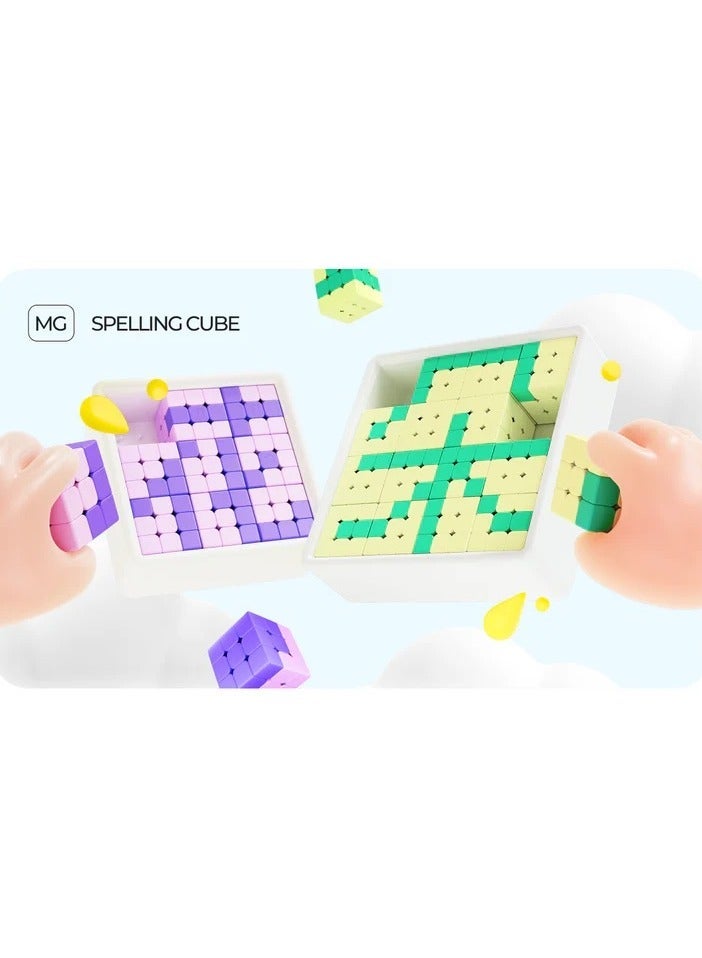 GANCUBE's Monster Go Spelling Cube 3x3 Pink & Purple – Educational Word Learning Puzzle for Kids - Image 4