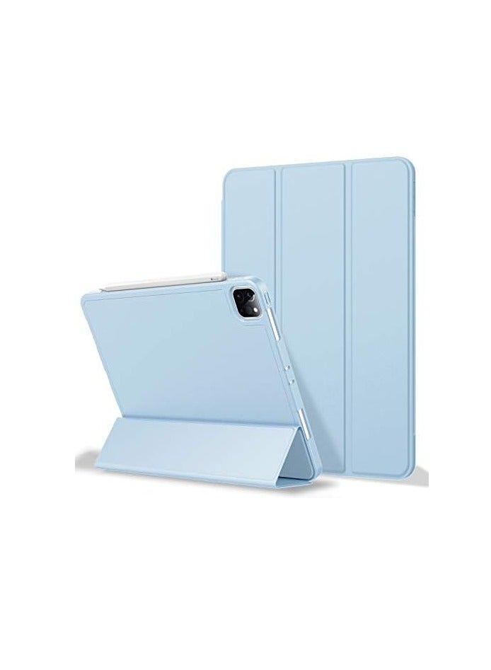 Case for iPad Pro 11 Case 2022(4th Gen)/ 2021(3rd Gen) with Pencil Holder Premium Protective Case Cover with Soft TPU Back and Auto Sleep/Wake Feature for iPad Pro 11  comaptiple with (A2228 / A2231 / A2068 / A2230) , sky blue