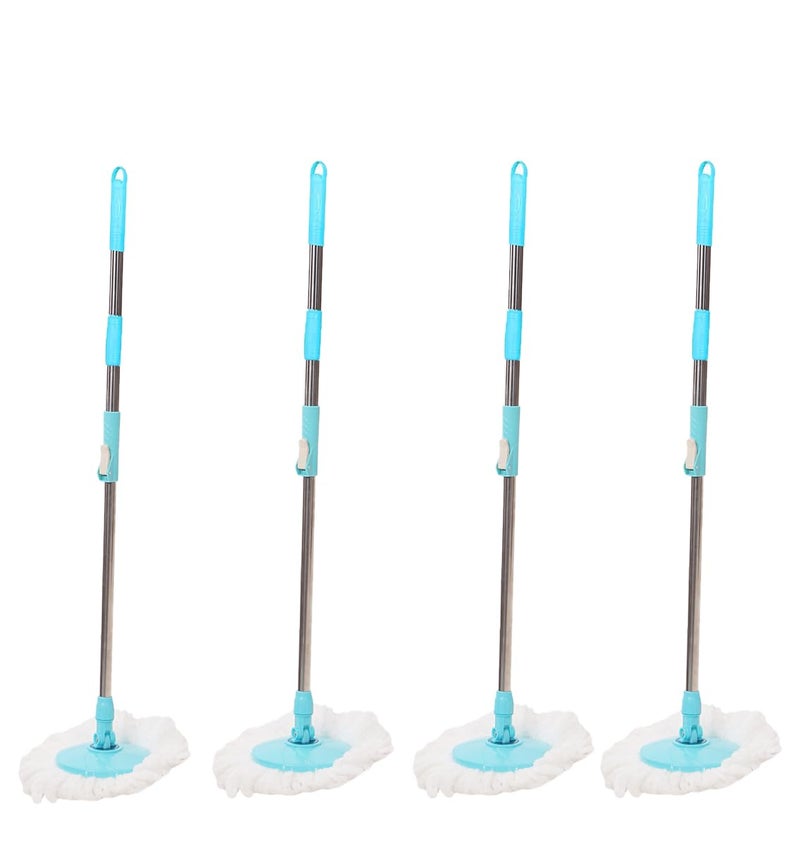 PRANAY'S KLEANUP Premium Spin Mop Rod Stickwith 360 Degree Rotating MopsHead 4 Stainless Steel Rod Stickwith 4 Microfiber Refill WetDry Mop Mops Mop Stick Mops Mop Rod Stick Mop Rod - Image 1