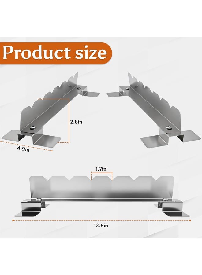 YUJIASH 2 Pack Stainless Steel Skewer Rack Anti Tip Skewer Holder Set with Reinforced Base for BBQ Kabob Grilling Accessories - Image 3