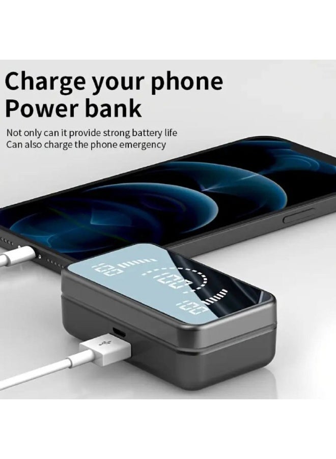 Mirror Bluetooth Earbuds, 5.2 Wireless Bluetooth Earphone with LED Display, TWS In-ear Invisible Stereo Sport Earbuds Waterproof Mini Binaural Headphones - Image 3