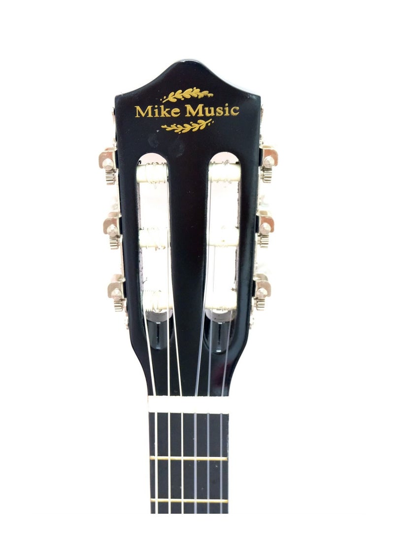 Mike Music - 38 inch Nylon-String Classical Guitar with Free Bag/Capo/A Pack of Extra Strings/Picks(C38, Black) - Image 1