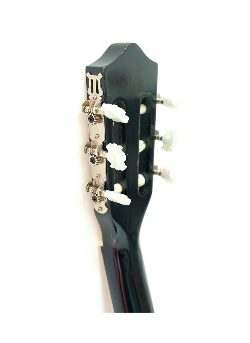 Mike Music - 38 inch Nylon-String Classical Guitar with Free Bag/Capo/A Pack of Extra Strings/Picks(C38, Black) - Image 1
