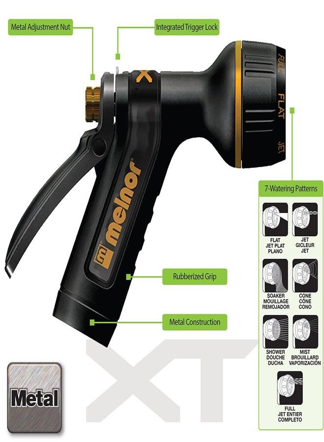 Melnor 65143AMZ Metal 7 Pattern Nozzle Bundle, Black, Yellow - Image 2