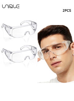 Unique 2 Pcs Clear Safety Glasses - Anti Dust Impact Scratch Resistant Splash Proof Goggles - for Home Lab Workplace, DIY, Lab, Welding, Grinding, CyclingEye Protection  - Image 1