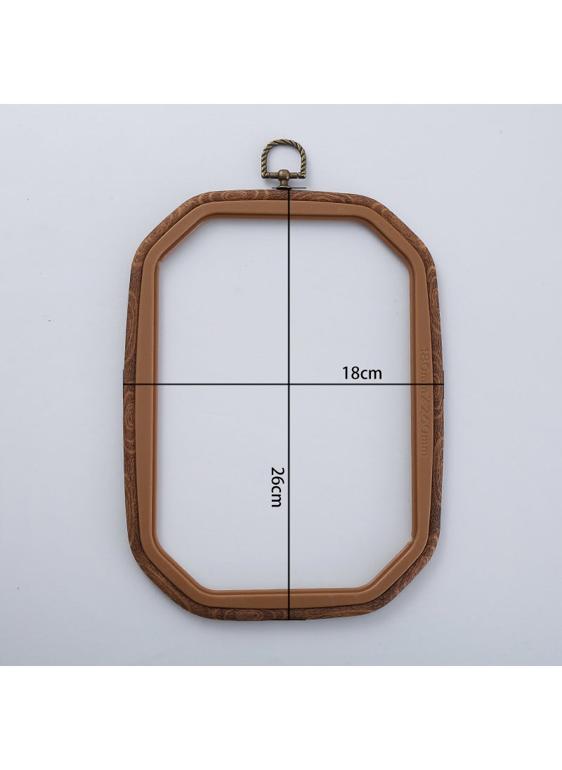 1 x 5 pcs 21cm Wooden Embroidery Hoop for Cross Stitch Sewing 18*26cm (rectangular) 