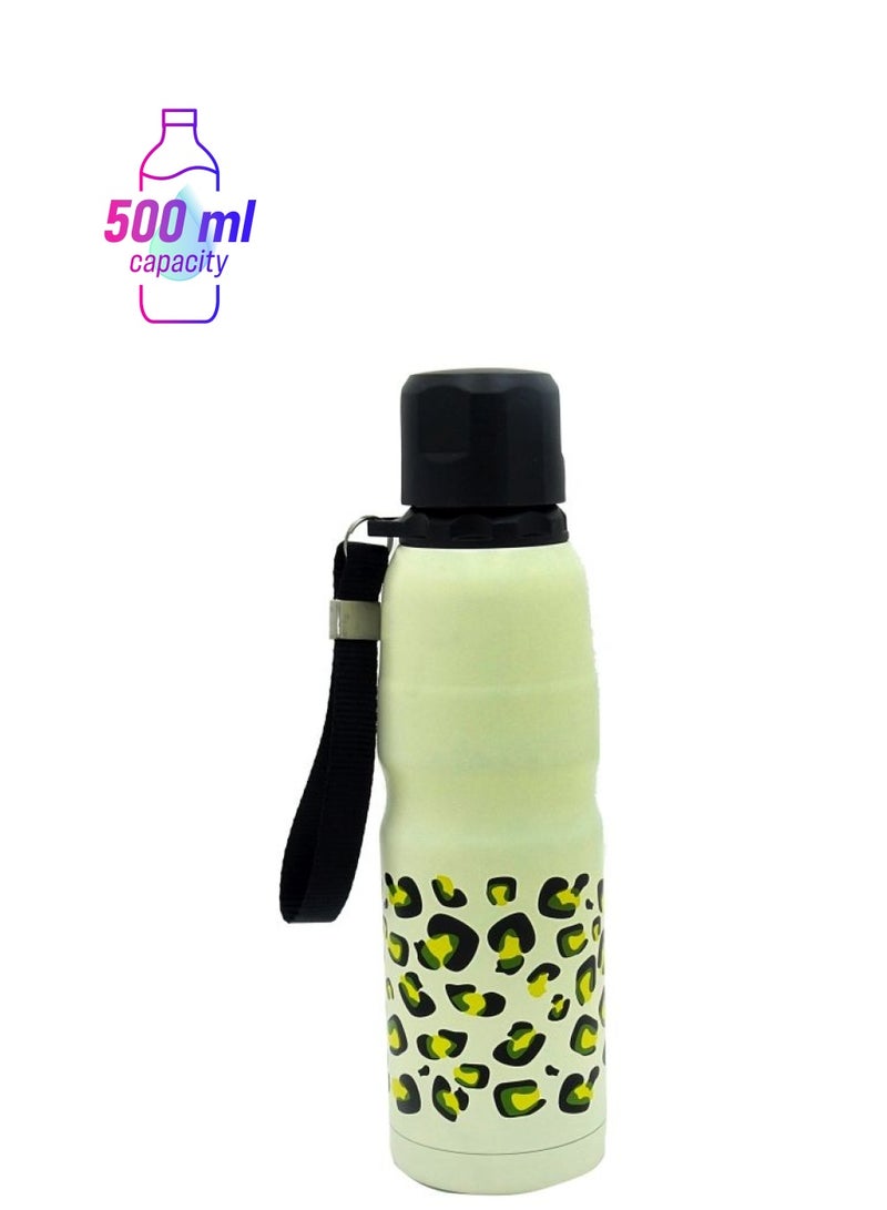 NIBEMINENT Stainless Steel Water Bottle White/Black/Green 