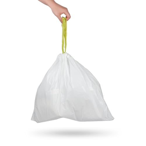 Ninestars NSTB-3-30 Extra Strong White Trash Bag w/Drawstring Closure, 3 Gal. / 12 L., 30 Count - Image 3